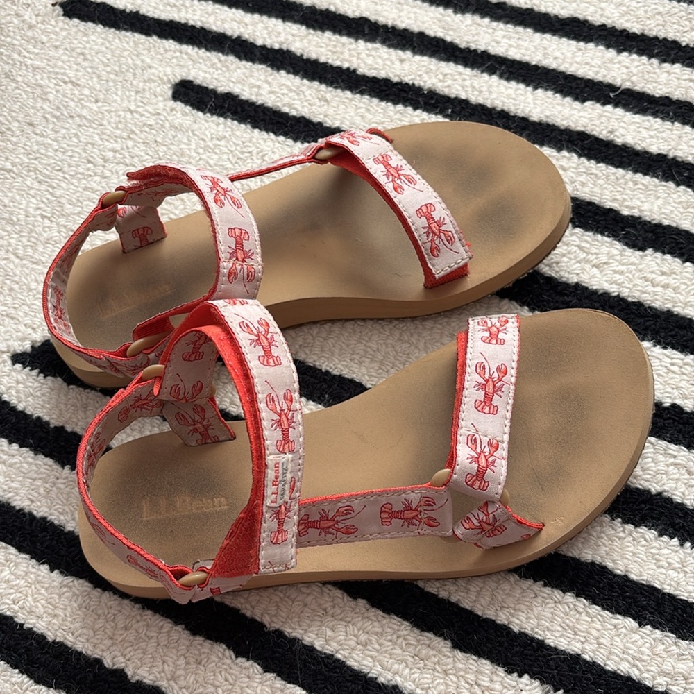 Llbean lobster/crawfish sandals womens size 8